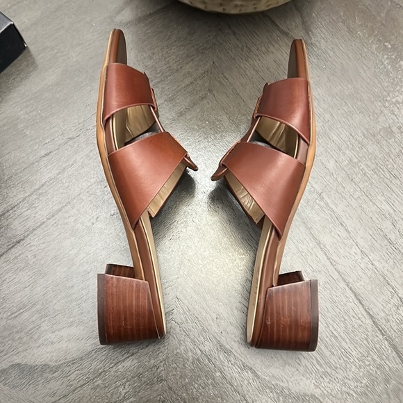 NATURALIZER JOEY LEATHER BLOCK HEEL SLIDE SANDALS - Picture 8 of 11